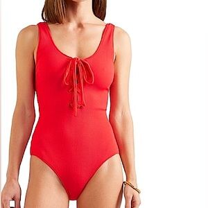 Ganni one piece lace up swimsuit NWT